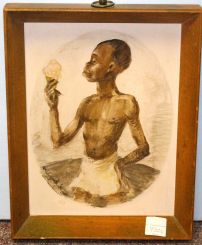 Watercolor of African American with Ice Cream by Hollingsworth