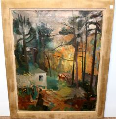 Large Oil Painting of the Forest by Mildred Wolfe
