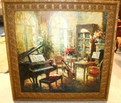 Textured Oil Painting of Parlor