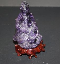 Jade Quan Yin Amethyst Figure