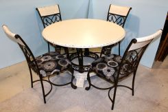 Distressed Painted Clawfoot Table and Chairs