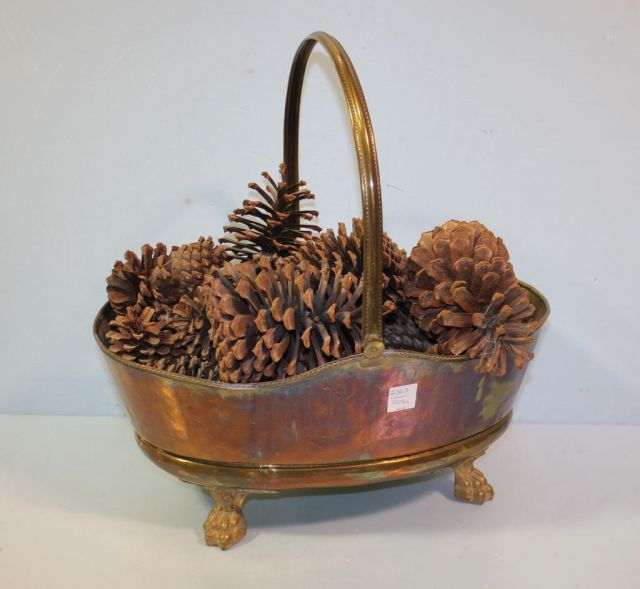 Brass Pawfoot Oval Basket