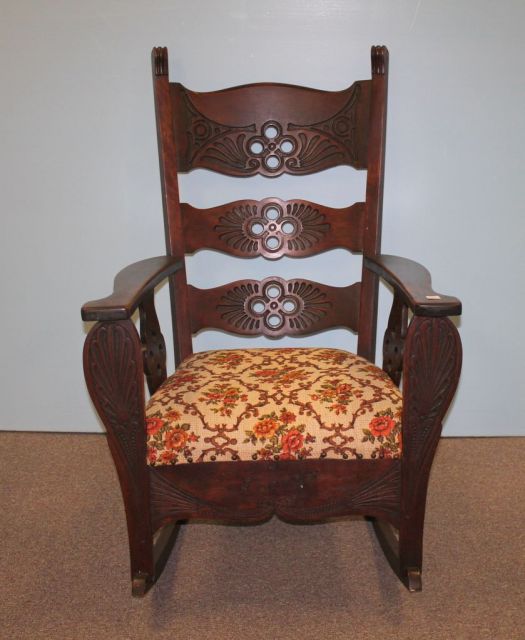 Early 20th Century Carved Rocker