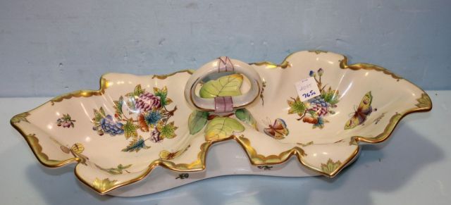 Herend Hand Painted Divided Dish