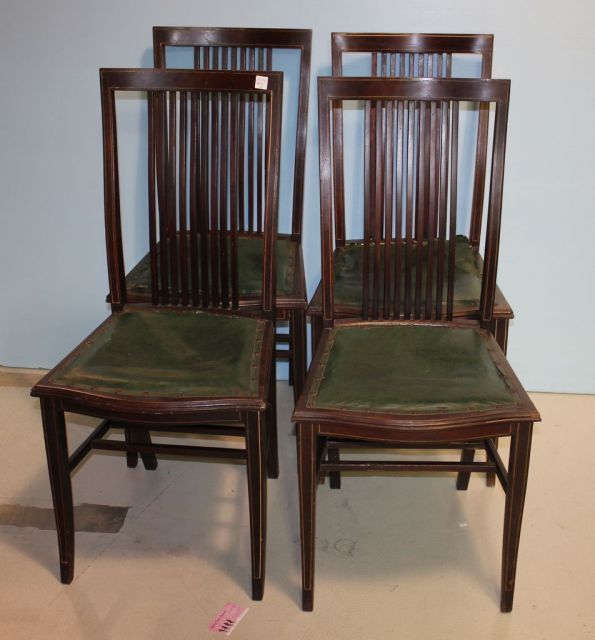 Set of Four Early 20th Century Art Nouveaux Style Side Chairs