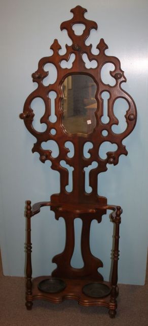 19th Century Walnut Victorian Hall Tree