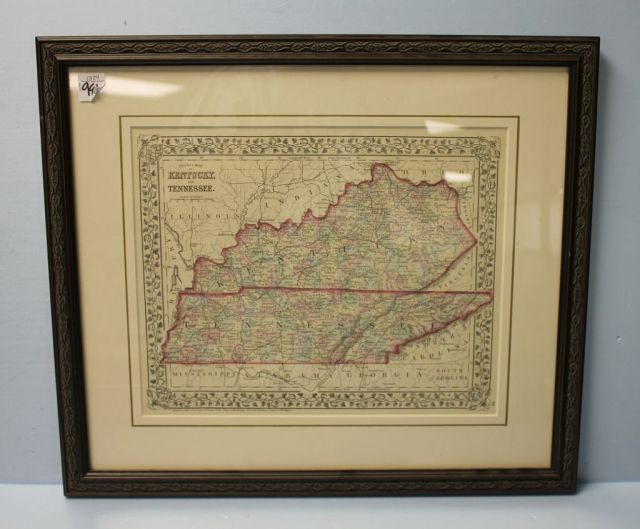 County Map of Kentucky and Tennessee