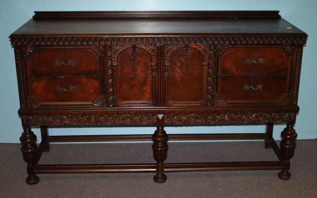 1940's Walnut Carved Sideboard