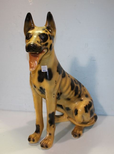 Painted Ceramic or Chalk German Shepherd