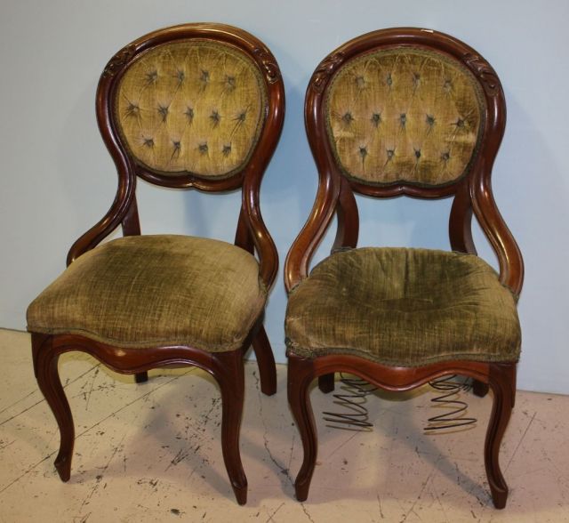 Victorian Walnut Balloon Back Chairs