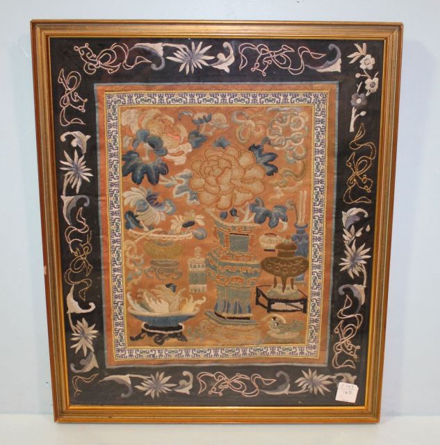 Forbidden Stitch Chinese Scene on Silk