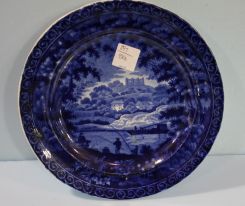 Early Staffordshire Flow Blue Plate