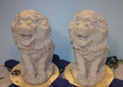 Pair of Large Concrete Lions