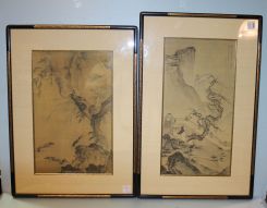 Two 20th Century Hand Painted Silks in Frames