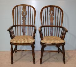Pair of Contemporary Windsor Style Arm Chairs