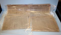 Three Boston Patriots 1809 Newspapers along with September 15, 1802 New York Evening Post Newspaper
