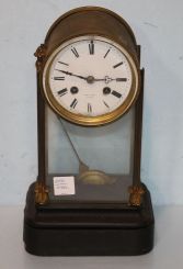 Hry Marc Paris 19th Century Brass and Glass Mantel Clock