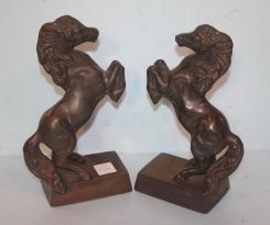 Pair of Spelter Horse Bookends