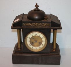 20th Century or Late 19th Century French Slate Mantle Clock Marked Fabrique de Paris