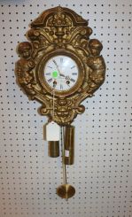 Reproduction Press Brass Wall Clock