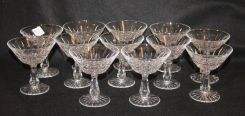 Set of Twelve Signed Waterford Sherbet or Champagne Glasses