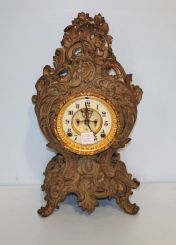 Spelter Rococo Style Mantel Clock
