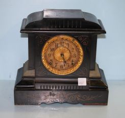 Vintage Black Slate Mantel Clock