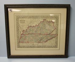 County Map of Kentucky and Tennessee