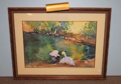 Watercolor of Swans by Mississippi Artist