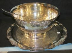 Wallace Punch Bowl, Underplate and Ladle