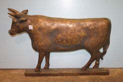 Contemporary Resin Cow on Stand