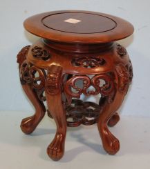 Hand Carved Wood Oriental Style Bowl or Vase Stand
