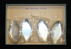 Set of Four Webster Sterling Ice Tea Spoon Coasters in the Original Bourgeois Jeweler, Jackson