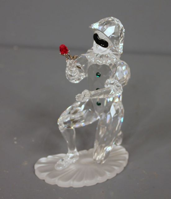 Swarovski 2001 Crystal Masquerade Harlequin Holding Flower