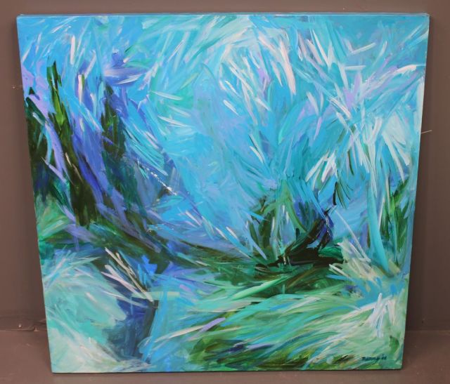 Abstract Painting in Blue by Linda Denny