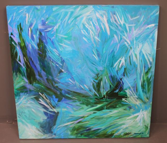 Abstract Painting in Blue by Linda Denny