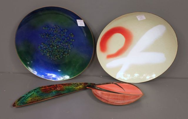 Four Pieces Enamel on Copper