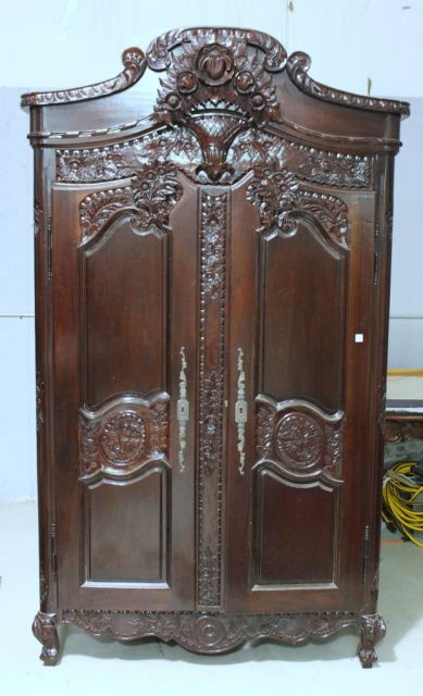 Contemporary Mahogany Country French Style Wardrobe