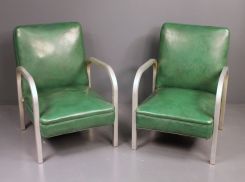 Pair of Vintage Chrome Arm Chairs