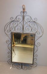 Decorative Black Ornate Iron Frame with Mirror
