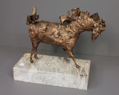 Lynn Rose Light Bronze Sculpture of Horse on Marble Base