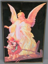 Contemporary Framed Print of Angel Watching Over Children
