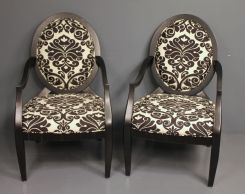 Pair of Black Cushion Side Chairs