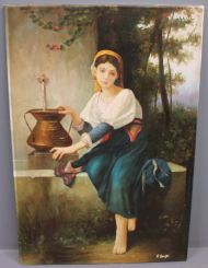 Painting of Woman Drawing Water