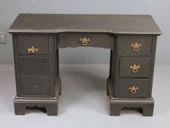Vintage Painted Black Kneehole Desk
