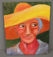 Painting of Man in Hat by Cliff Speaks