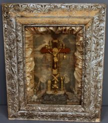Late 19th Century Crucifix in Shadowbox Frame