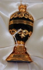 Faberge Imperial Collection Black Enamel Egg with Gold Decoration