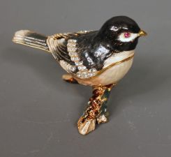 Nobility Pink and Black Enamel Bird (box)