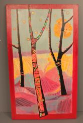 Abstract Painting of Trees signed Margo Thomas